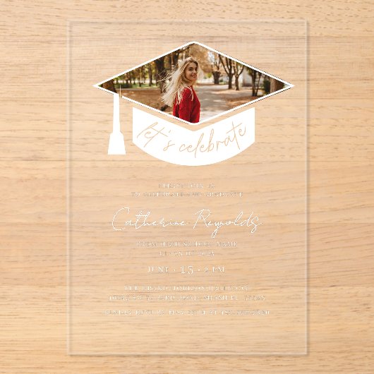 Moderne fotograafpartij acryl uitnodigingen (Voorkant)