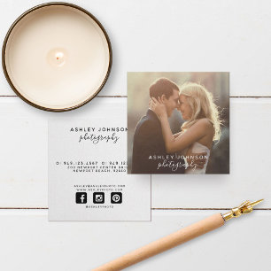 Moderne Fotografe script Sociale Media Foto Vierkante Visitekaartje