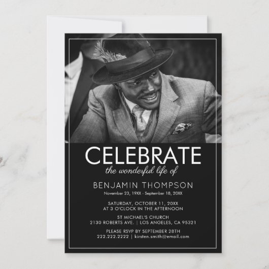 Moderne fotografie begrafenisviering van het leven kaart (Voorkant)