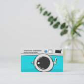 Moderne fotografie Blauwgroen blauwe camera fotogr Visitekaartje (Staand voorkant)