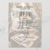 Moderne Fotografie Bruiloftsreceptie Menu (Voorkant)