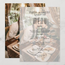 Moderne Fotografie Bruiloftsreceptie Menu