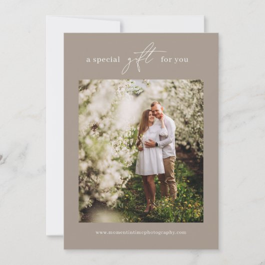 Moderne fotografie-cadeaubon | CadeauKaart (Voorkant)