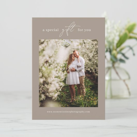 Moderne fotografie-cadeaubon | CadeauKaart (Staand voorkant)