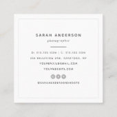 Moderne Fotografie Calligrafie Script Trendy Chic Vierkante Visitekaartje (Achterkant)