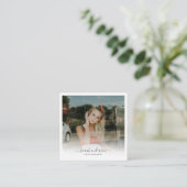 Moderne Fotografie Calligrafie Script Trendy Chic Vierkante Visitekaartje (Staand voorkant)