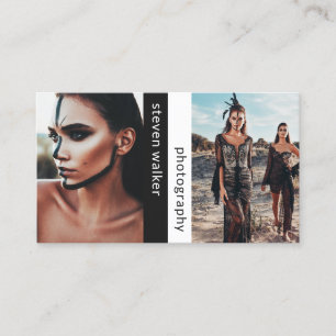 Moderne fotografie eenvoudige zwart-wit fotograaf visitekaartje