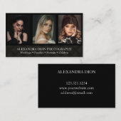 Moderne fotografie, eenvoudige zwarte witte fotogr visitekaartje (Voorkant / Achterkant)