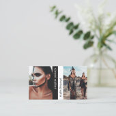 Moderne fotografie, eenvoudige zwarte witte fotogr visitekaartje (Staand voorkant)