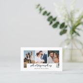 Moderne fotografie fotocollage QR-code Visitekaartje (Staand voorkant)