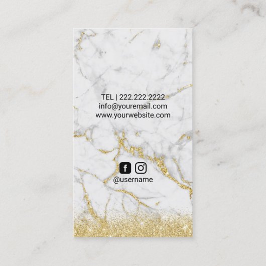 Moderne fotografie Gold Marble fotograaf camera Visitekaartje (Achterkant)