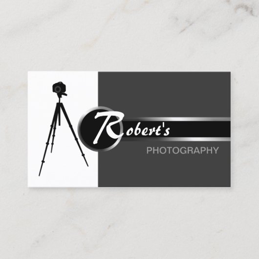 Moderne fotografie grijs visitekaartje (Voorkant)