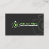 Moderne fotografie groen wit grijs visitekaartje (Voorkant)