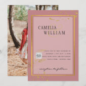 Moderne FOTOGRAFIE Huwelijksuitnodiging QR CODE RS Kaart (Voorkant / Achterkant)