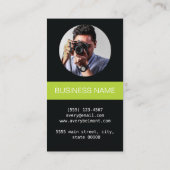 Moderne fotografie met cameralens visitekaartje (Achterkant)