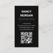 Moderne fotografie Minimalistische foto QR-code Visitekaartje (Achterkant)