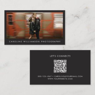 Moderne fotografie professionele foto zwarte QR Visitekaartje