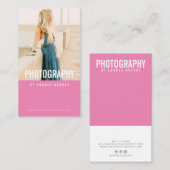 Moderne fotografie professionele fotograaf roze visitekaartje (Voorkant / Achterkant)