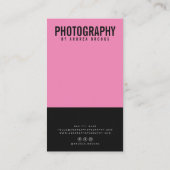 Moderne fotografie professionele fotograaf roze visitekaartje (Achterkant)