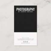 Moderne fotografie professionele fotograaf zwart visitekaartje (Achterkant)