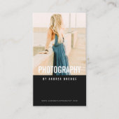 Moderne fotografie professionele fotograaf zwart visitekaartje (Voorkant)