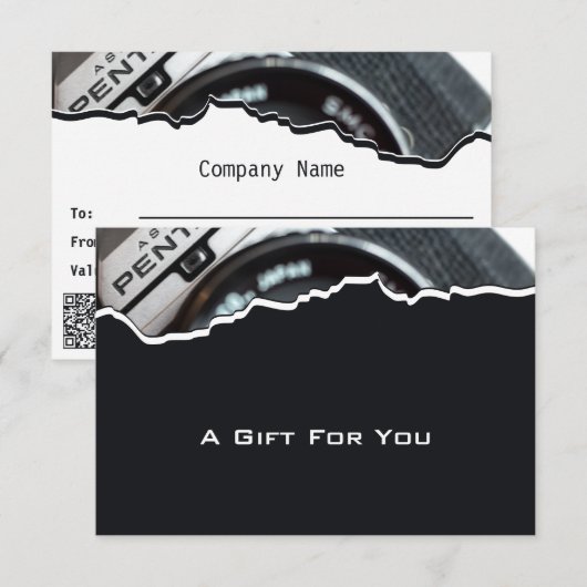 Moderne fotografie QR Code Cadeaubon Noot C Notitiekaartje (Voorkant / Achterkant)