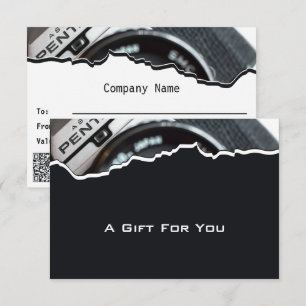 Moderne fotografie QR Code Cadeaubon Noot C Notitiekaartje