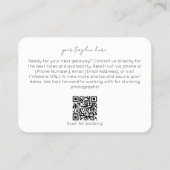 Moderne Fotografie QR-code Camerafotograaf Visitekaartje (Achterkant)