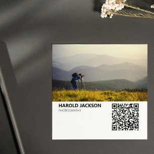 Moderne fotografie QR-code fotograaf Vierkante Visitekaartje