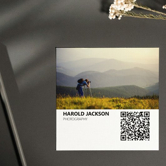 Moderne fotografie QR-code fotograaf Vierkante Visitekaartje