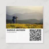 Moderne fotografie QR-code fotograaf Vierkante Visitekaartje (Voorkant)