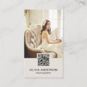 Moderne fotografie QR-code fotograaf Visitekaartje (Voorkant)