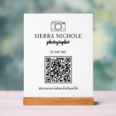 Moderne fotografie QR Code Visitekaartje Acryl Bord (Neutraal)