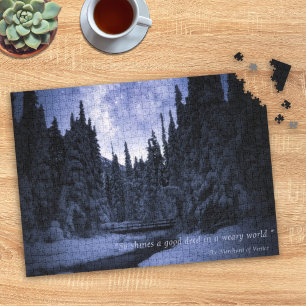 Moderne fotografie Quote Night Sky Snow Legpuzzel