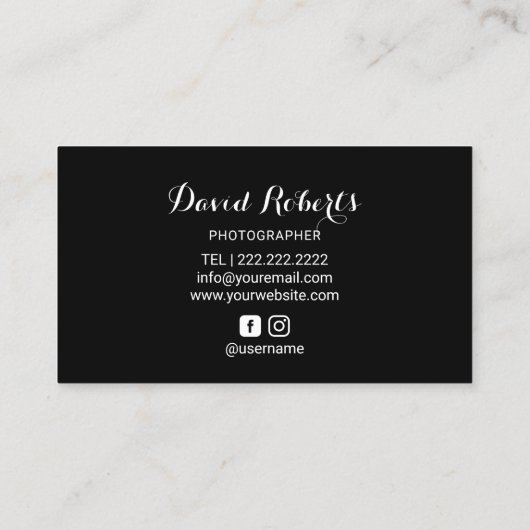 Moderne fotografie Studio Pro-fotograaf Visitekaartje (Achterkant)