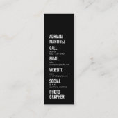 Moderne fotografie trendy chic fotograaf mini visitekaartje (Achterkant)