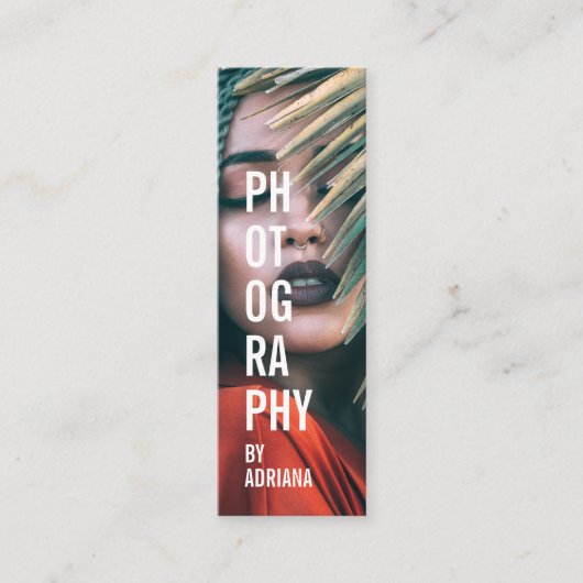 Moderne fotografie trendy chic fotograaf mini visitekaartje (Voorkant)