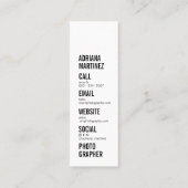 Moderne fotografie trendy chic fotograaf mini visitekaartje (Achterkant)