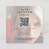 Moderne fotografie Volledige foto QR Code Social M Vierkante Visitekaartje (Achterkant)