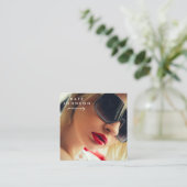 Moderne fotografie Volledige foto QR Code Social M Vierkante Visitekaartje (Staand voorkant)