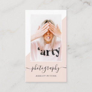 Moderne fotografie, wazige roze blokfoto visitekaartje