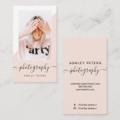Moderne fotografie, wazige roze blokfoto visitekaartje (Voorkant / Achterkant)