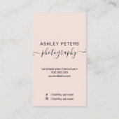 Moderne fotografie: wazige roze marmer-scriptfoto visitekaartje (Achterkant)