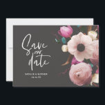 Moderne fotografische bloemige trouwkaart om de da save the date<br><div class="desc">Moderne fotografische bloemige trouwkaart om de datum te reserveren. In paars,  roze,  bruin en groen. Moderne interpretatie van een rustieke bruiloft met handgeschreven lettertype.</div>