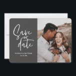 Moderne fotografische bloemige trouwkaart 'save th save the date<br><div class="desc">Moderne fotografische bloemige trouwkaart 'save the date'. In paars,  roze,  bruin en groen. Moderne interpretatie van een rustieke bruiloft met handgeschreven lettertype.</div>