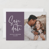 Moderne fotografische bruiloft met behoud van datu save the date (Voorkant)