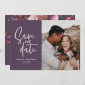 Moderne fotografische bruiloft met behoud van datu save the date (Voorkant / Achterkant)