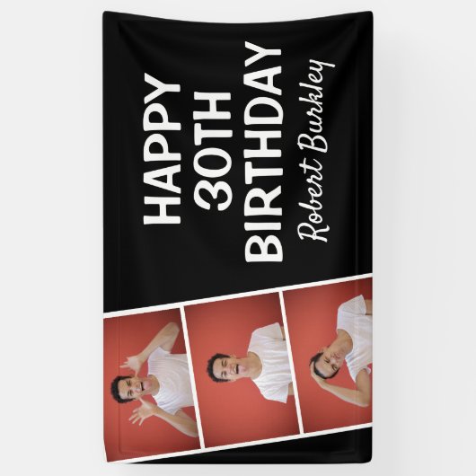 Moderne fotogreep | Birthday Banner (Verticaal)