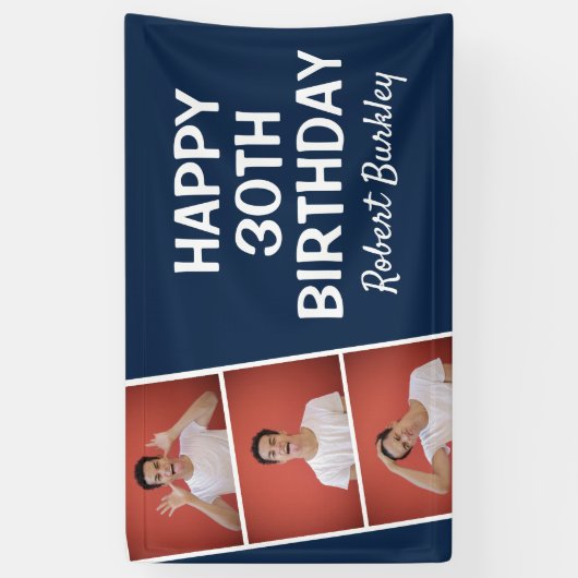 Moderne fotogreep | Birthday Banner (Verticaal)