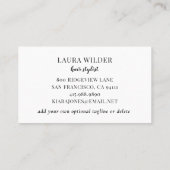 Moderne fotohaarlijst visitekaartje (Achterkant)